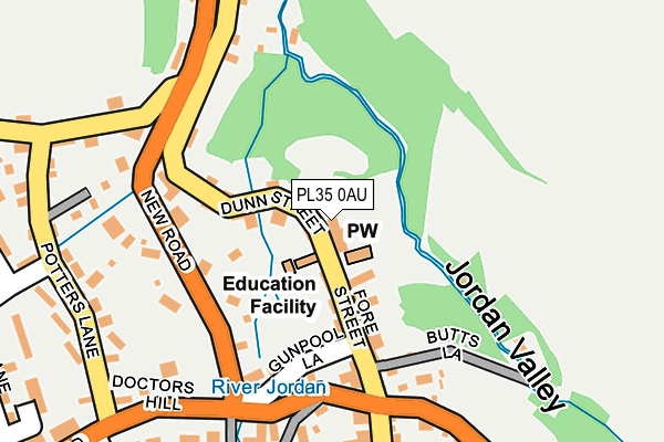 PL35 0AU map - OS OpenMap – Local (Ordnance Survey)