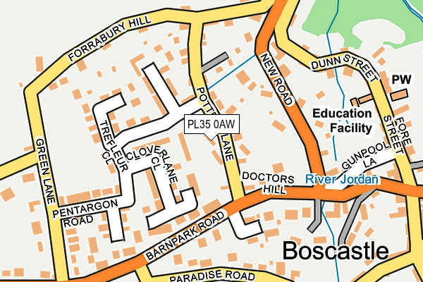PL35 0AW map - OS OpenMap – Local (Ordnance Survey)