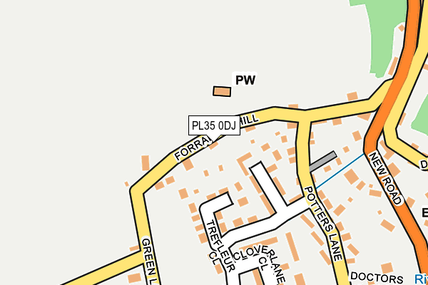 PL35 0DJ map - OS OpenMap – Local (Ordnance Survey)