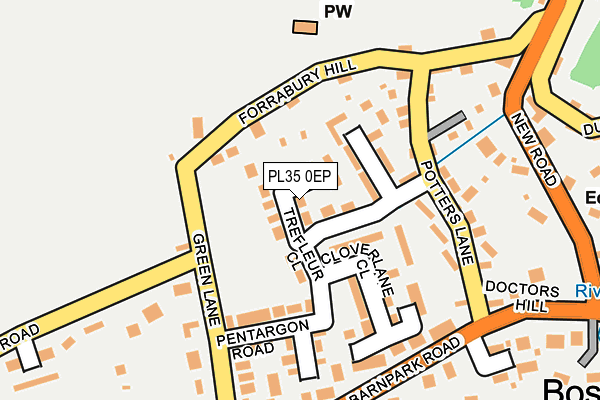 PL35 0EP map - OS OpenMap – Local (Ordnance Survey)