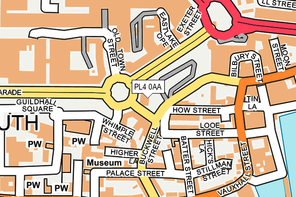 PL4 0AA map - OS OpenMap – Local (Ordnance Survey)