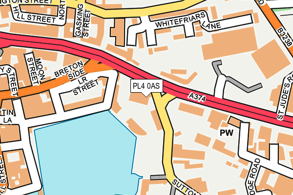 PL4 0AS map - OS OpenMap – Local (Ordnance Survey)
