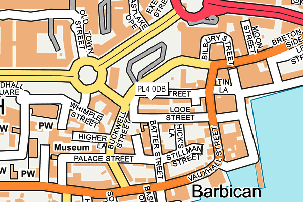PL4 0DB map - OS OpenMap – Local (Ordnance Survey)