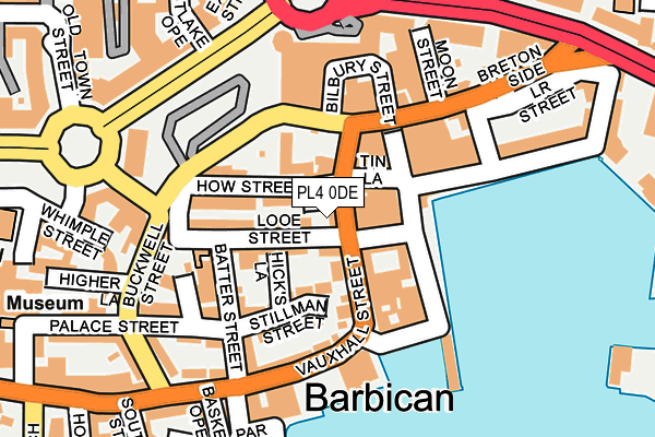 PL4 0DE map - OS OpenMap – Local (Ordnance Survey)