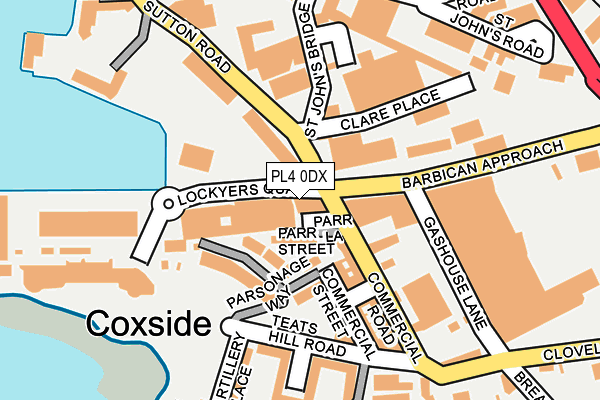 PL4 0DX map - OS OpenMap – Local (Ordnance Survey)