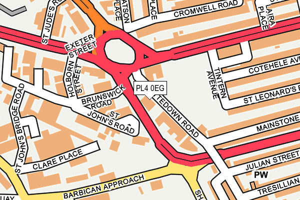 PL4 0EG map - OS OpenMap – Local (Ordnance Survey)