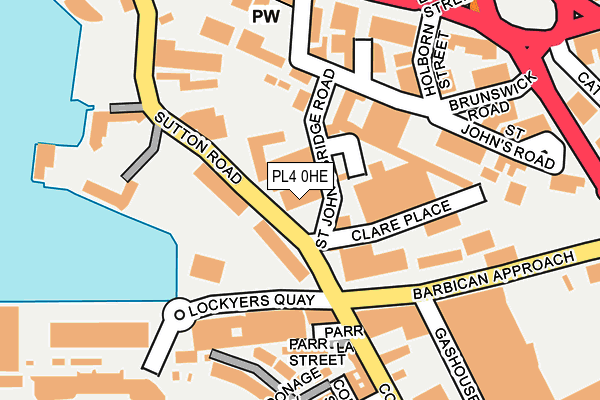PL4 0HE map - OS OpenMap – Local (Ordnance Survey)