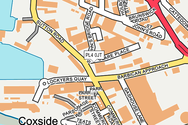 PL4 0JT map - OS OpenMap – Local (Ordnance Survey)