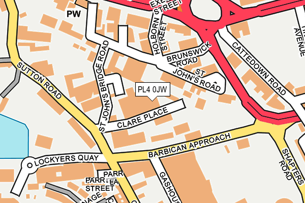 PL4 0JW map - OS OpenMap – Local (Ordnance Survey)