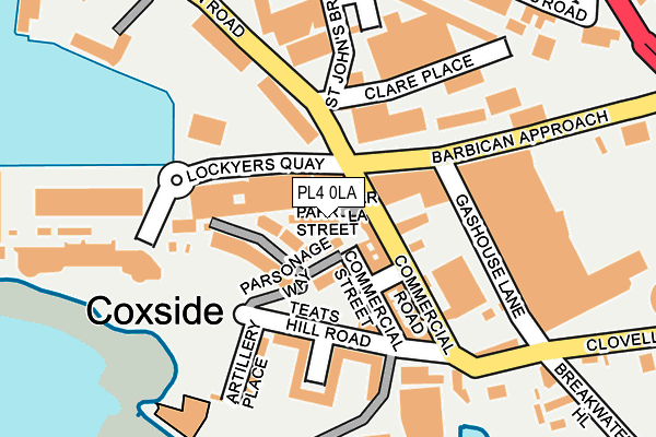 PL4 0LA map - OS OpenMap – Local (Ordnance Survey)