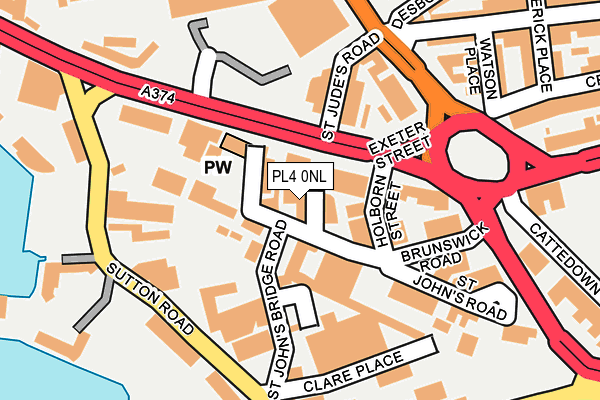 PL4 0NL map - OS OpenMap – Local (Ordnance Survey)