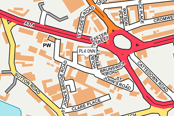 PL4 0NN map - OS OpenMap – Local (Ordnance Survey)