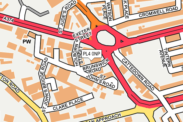 PL4 0NP map - OS OpenMap – Local (Ordnance Survey)