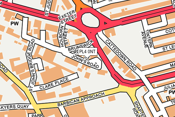 PL4 0NT map - OS OpenMap – Local (Ordnance Survey)