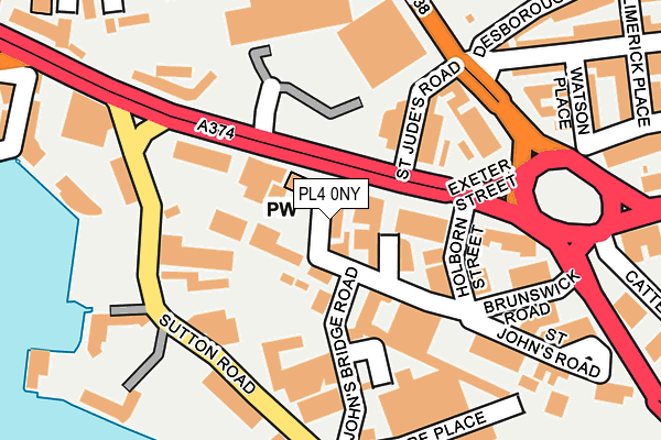 PL4 0NY map - OS OpenMap – Local (Ordnance Survey)