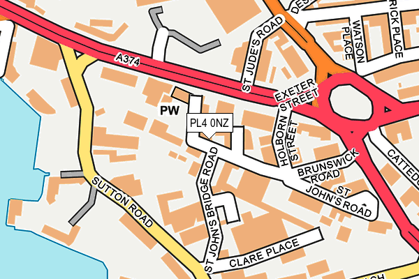 PL4 0NZ map - OS OpenMap – Local (Ordnance Survey)