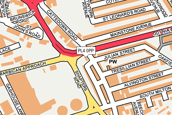 PL4 0PP map - OS OpenMap – Local (Ordnance Survey)