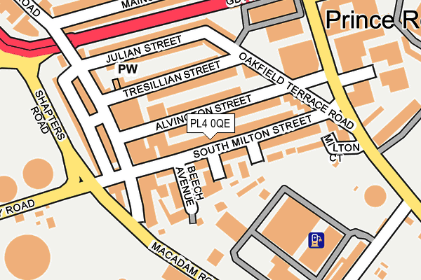 PL4 0QE map - OS OpenMap – Local (Ordnance Survey)