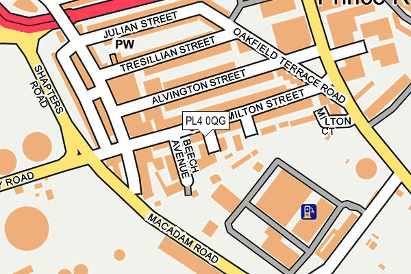 PL4 0QG map - OS OpenMap – Local (Ordnance Survey)