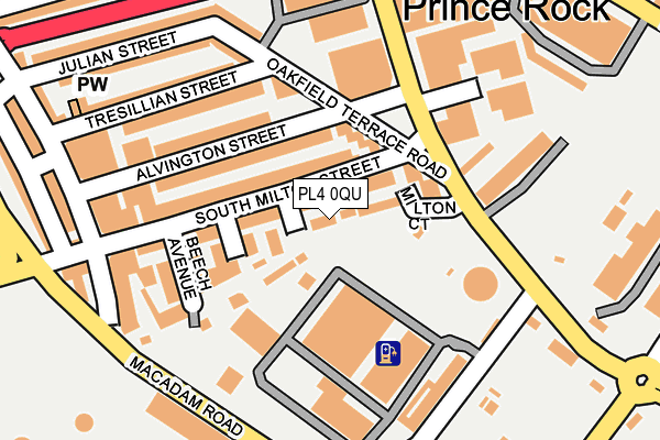 PL4 0QU map - OS OpenMap – Local (Ordnance Survey)