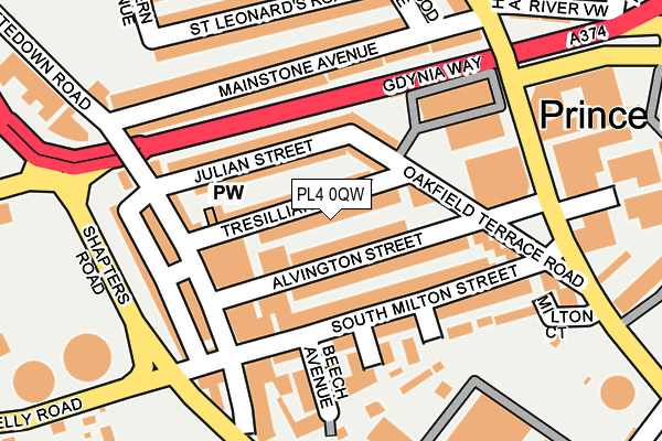 PL4 0QW map - OS OpenMap – Local (Ordnance Survey)