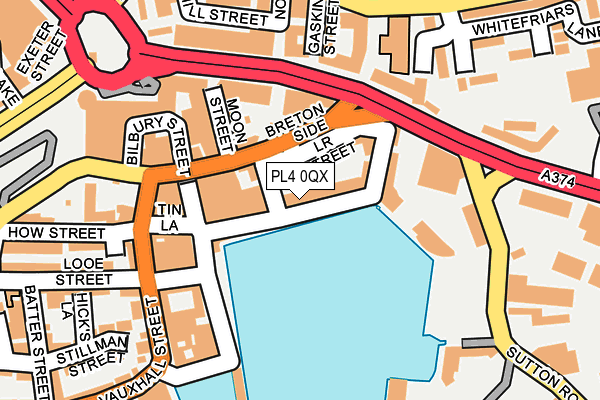 PL4 0QX map - OS OpenMap – Local (Ordnance Survey)