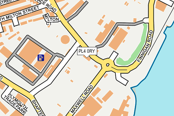 PL4 0RY map - OS OpenMap – Local (Ordnance Survey)