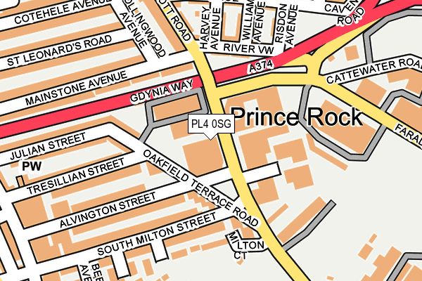 PL4 0SG map - OS OpenMap – Local (Ordnance Survey)