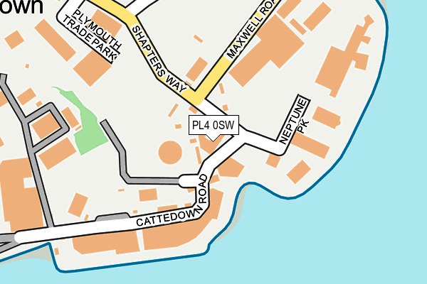 PL4 0SW map - OS OpenMap – Local (Ordnance Survey)