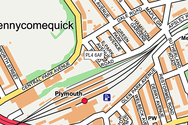 PL4 6AF map - OS OpenMap – Local (Ordnance Survey)