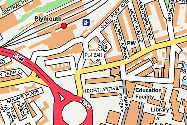 PL4 6AH map - OS OpenMap – Local (Ordnance Survey)