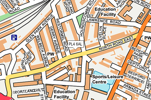 PL4 6AL map - OS OpenMap – Local (Ordnance Survey)