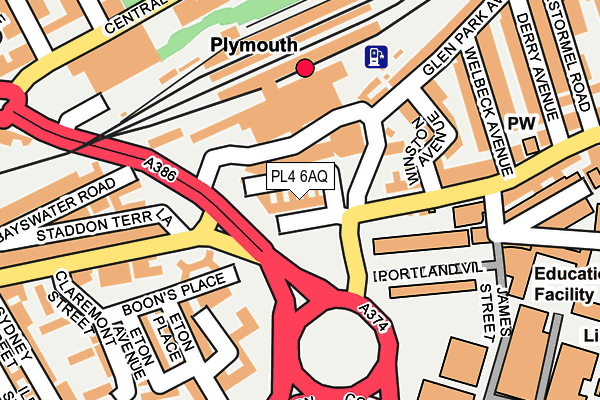 PL4 6AQ map - OS OpenMap – Local (Ordnance Survey)