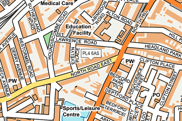 PL4 6AS map - OS OpenMap – Local (Ordnance Survey)