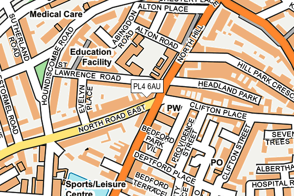 PL4 6AU map - OS OpenMap – Local (Ordnance Survey)