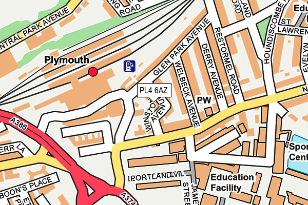 PL4 6AZ map - OS OpenMap – Local (Ordnance Survey)