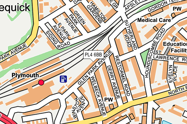 PL4 6BB map - OS OpenMap – Local (Ordnance Survey)