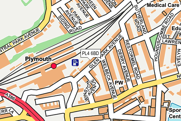 PL4 6BD map - OS OpenMap – Local (Ordnance Survey)