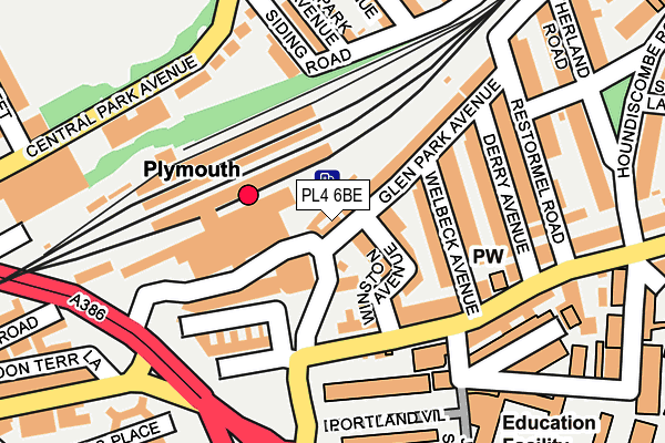 PL4 6BE map - OS OpenMap – Local (Ordnance Survey)