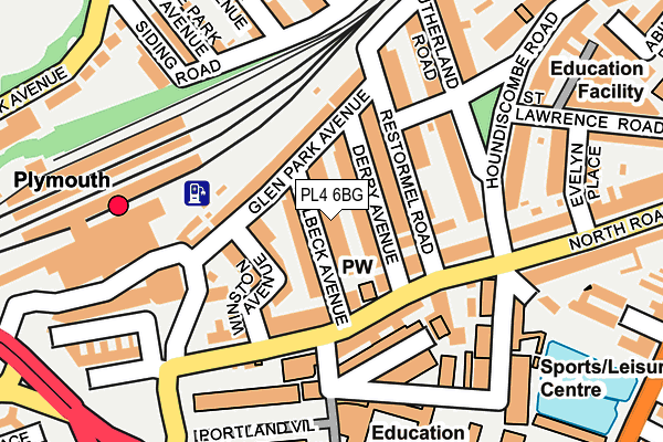 PL4 6BG map - OS OpenMap – Local (Ordnance Survey)