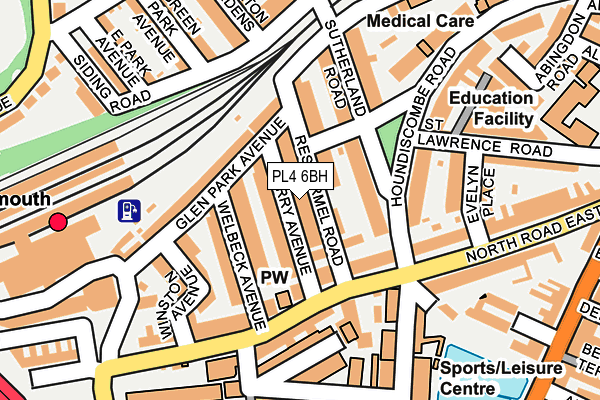 PL4 6BH map - OS OpenMap – Local (Ordnance Survey)