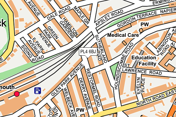 PL4 6BJ map - OS OpenMap – Local (Ordnance Survey)