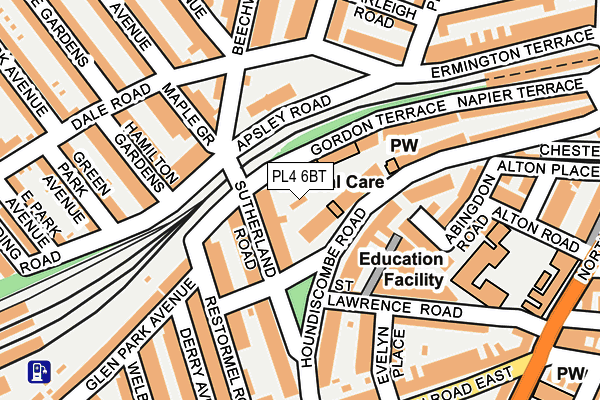 PL4 6BT map - OS OpenMap – Local (Ordnance Survey)