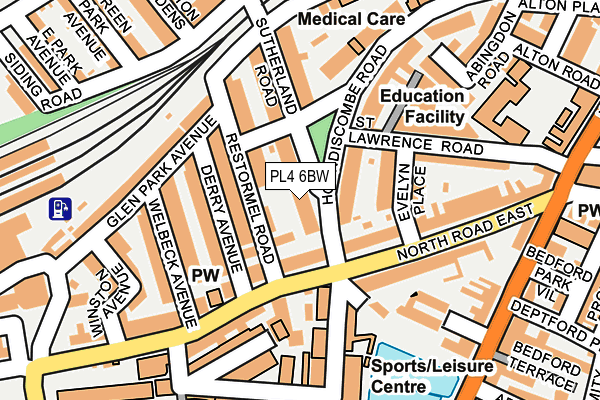 PL4 6BW map - OS OpenMap – Local (Ordnance Survey)
