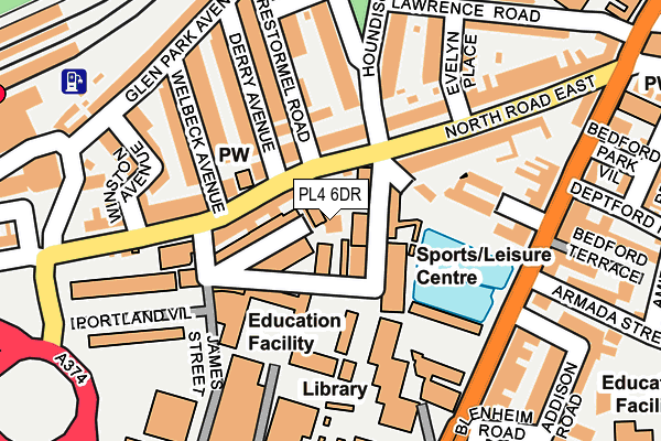 PL4 6DR map - OS OpenMap – Local (Ordnance Survey)