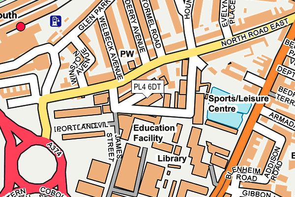 PL4 6DT map - OS OpenMap – Local (Ordnance Survey)