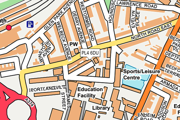 PL4 6DU map - OS OpenMap – Local (Ordnance Survey)