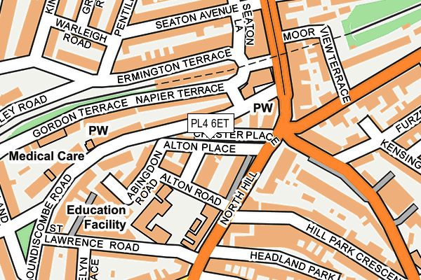 PL4 6ET map - OS OpenMap – Local (Ordnance Survey)