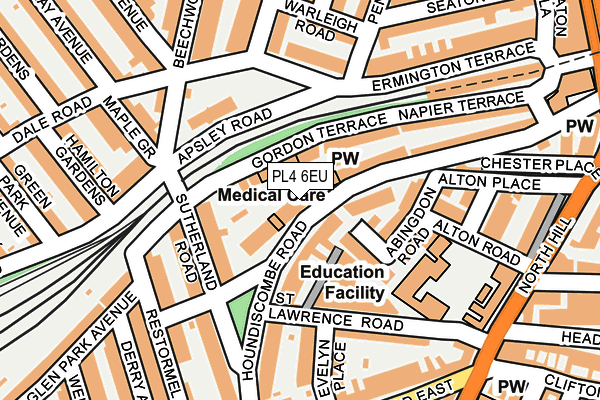 PL4 6EU map - OS OpenMap – Local (Ordnance Survey)