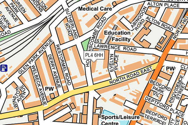 Map of THE TERRACE (PLYMOUTH) LTD at local scale